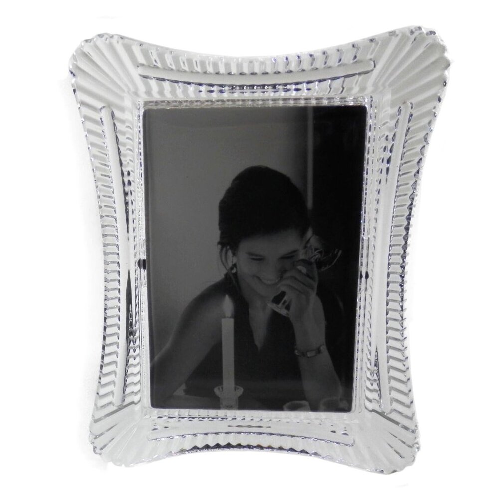 Waterford Wellesley Crystal Glass Picture Frame Table Top for 4x6 Photo